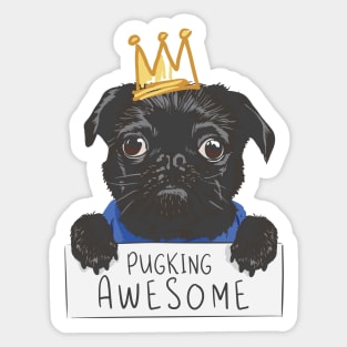 Pugking Awesome Sticker